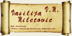 Vasilija Miletović vizit kartica